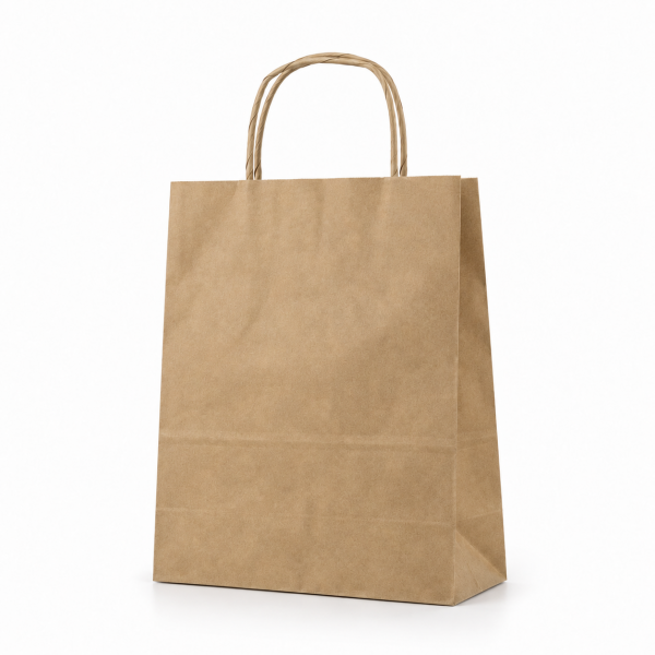Çanta Kraft 22x28x11 Cm Burgu Saplı 50 adetli 300 ADETLİ KOLİ