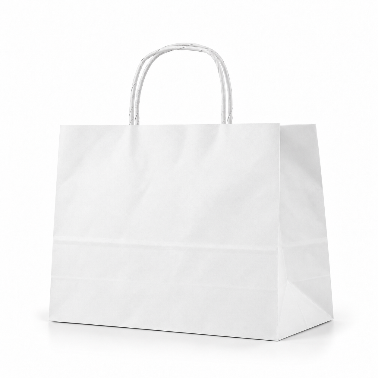 Çanta Beyaz Kraft 38x36x25 Cm Burgu Sap 50 Adetli