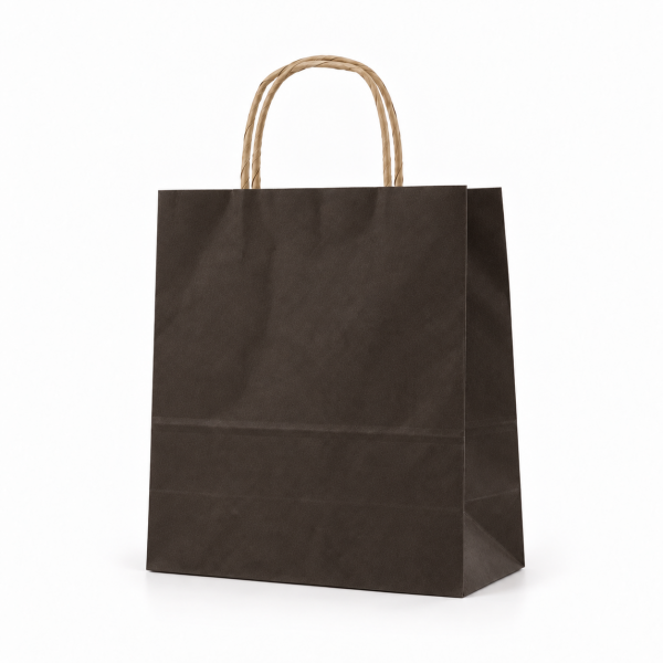 Çanta Beyaz Kraft 25x31x12 Cm Burgu Sap Kahverengi 300 ADETLİ KOLİ