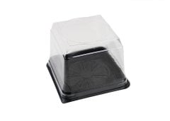 Plastik Yaş Pasta Kutusu Kare 12x12 cm 100 Adetli