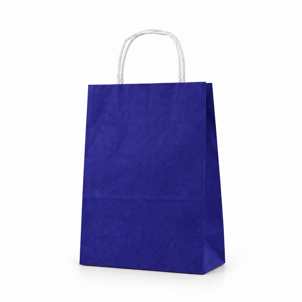 Çanta Beyaz Kraft 18x24x9 Cm Burgu Sap Lacivert 400 ADETLİ KOLİ
