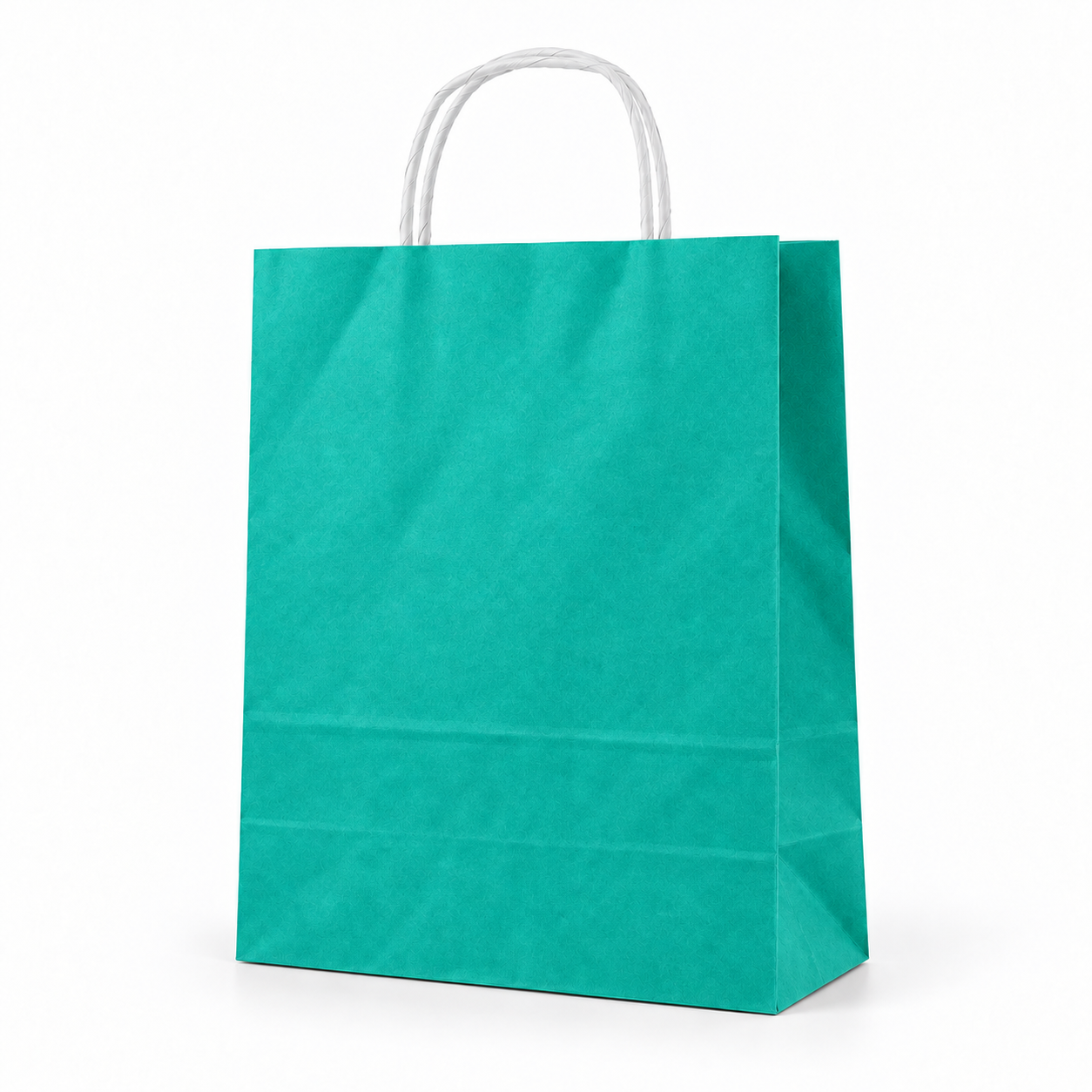 Çanta Beyaz Kraft 32x40x12 Cm Burgu Sap Yeşil