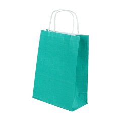 Çanta Beyaz Kraft 32x40x12 Cm Burgu Sap Yeşil 50 ADETLİ PAKET