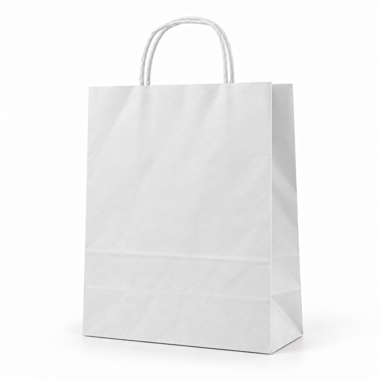 Çanta Beyaz Kraft 32x40x12 cm Burgu Sap Beyaz