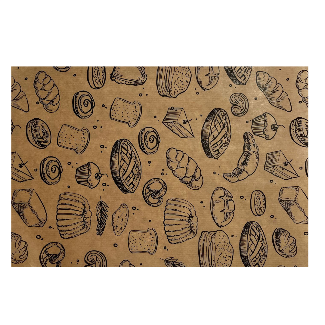 Sunum Kağıdı Kutulu Bakery Desen Şamua 24x34 cm 50 Adetli