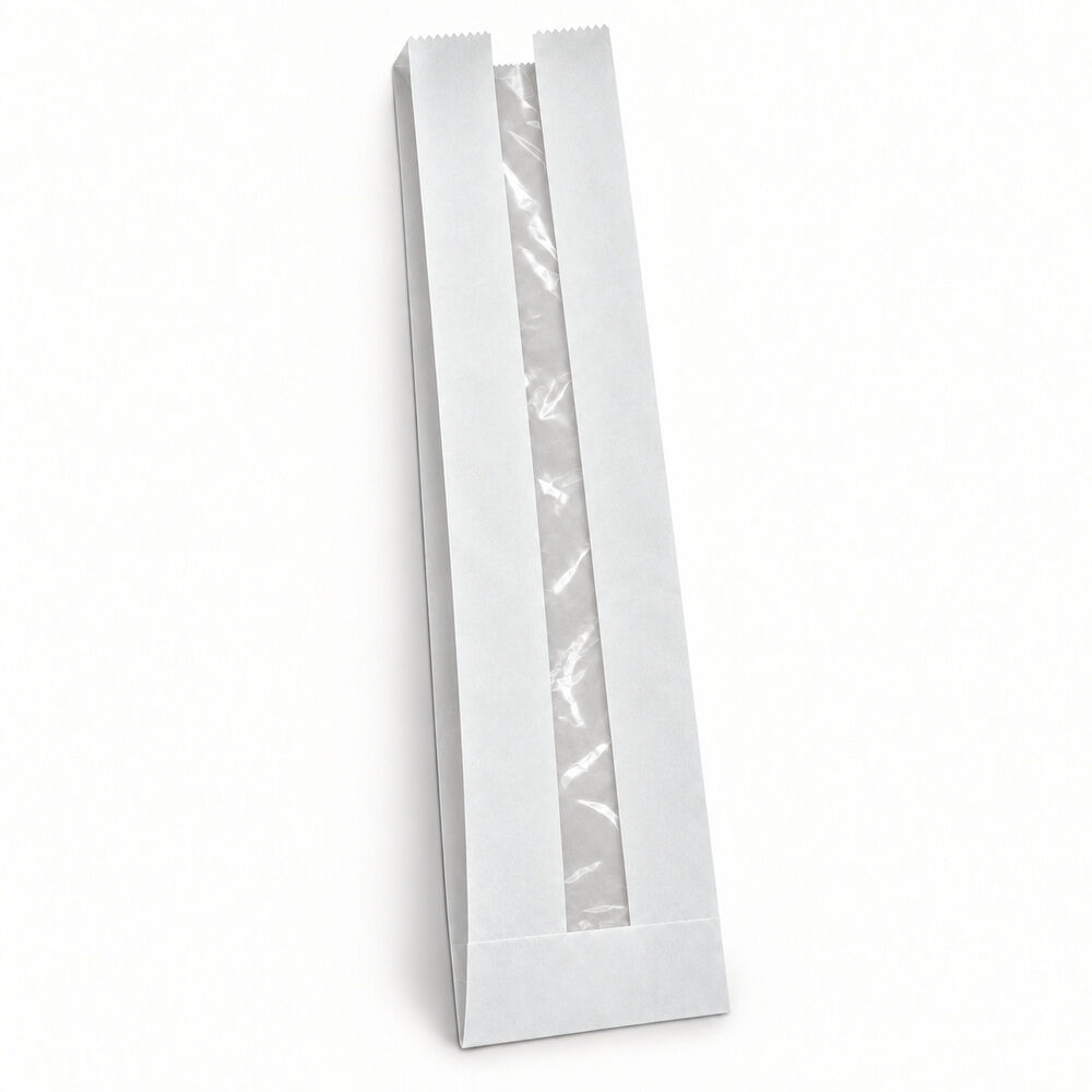Kese Beyaz Sülfit Pencereli 9,5x37x5,5 Cm Baget 100 KG