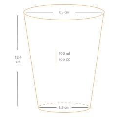 95 Çap Bardak PET 400 Cc (14 Oz) 100 ADETLİ PAKET